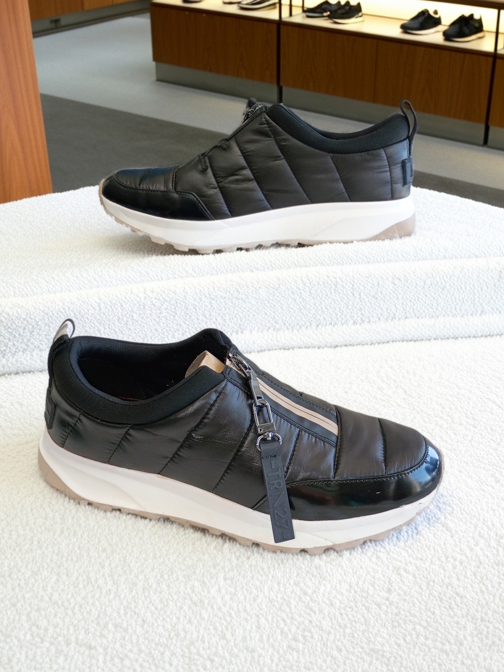 Naturalizer x Think Royln Breakaway Front Zip Quilted Slip-On Sneakers Black